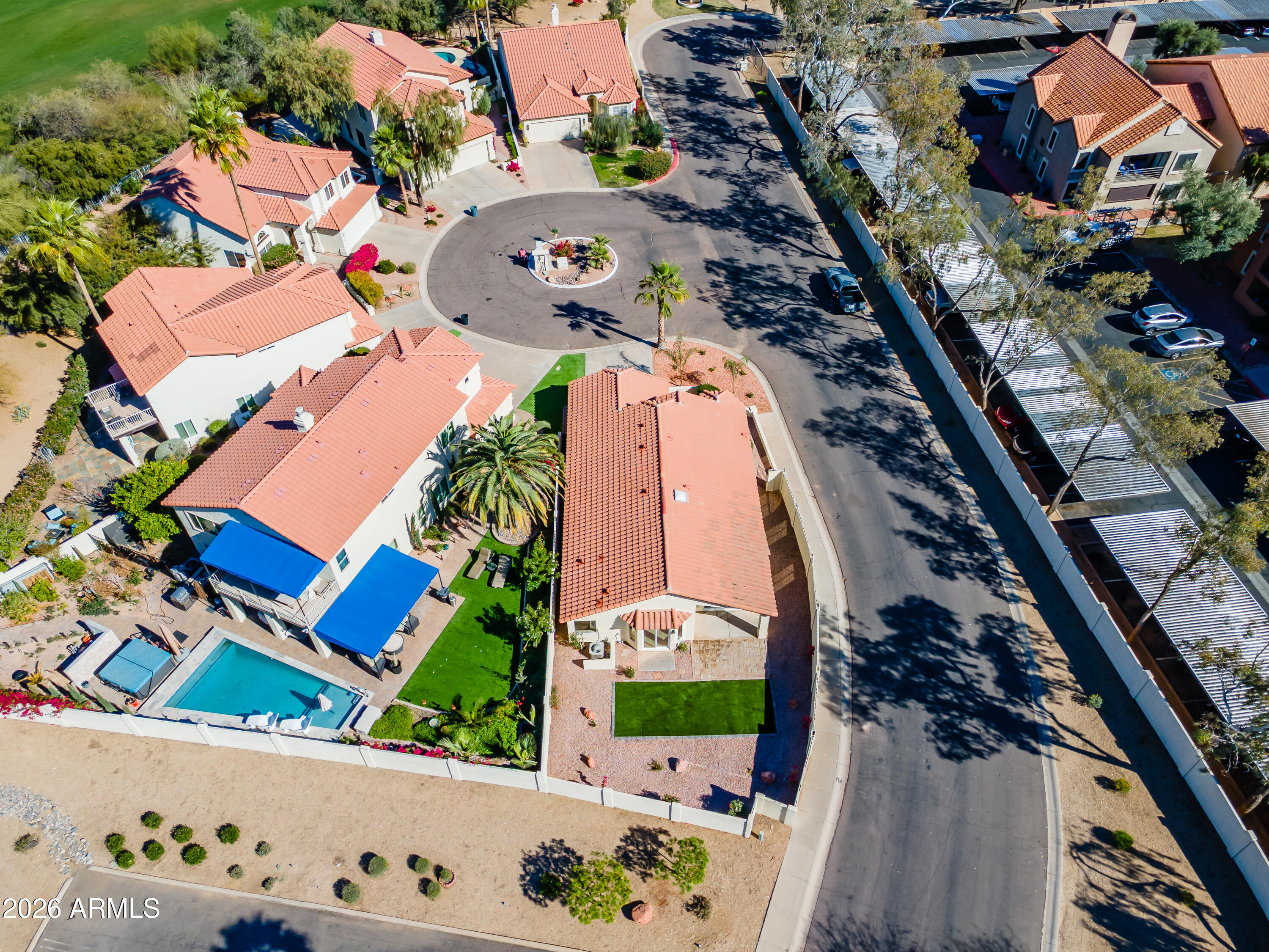 4814 East Monte Way Phoenix, AZ 85044 - Photo 37 of 42 an aerial view of a house an outdoor space and street view