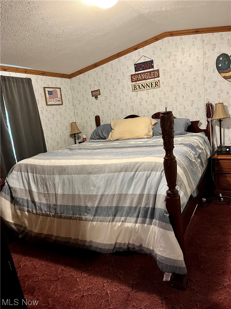 64725 Sundew Road Cambridge, OH 43725 - Photo 22 of 27 Carpeted bedroom with a textured ceiling and vaulted ceiling