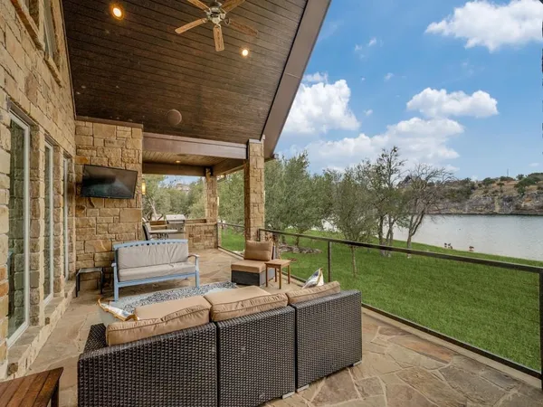 a outdoor space with furniture