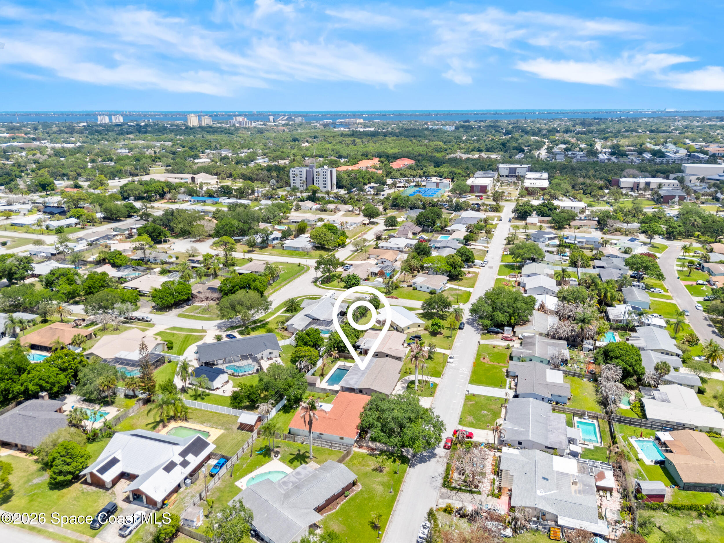 406 Amherst Avenue Melbourne, FL 32901 - Photo 34 of 36 an aerial view of residential houses with outdoor space