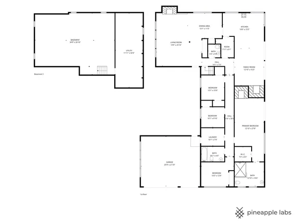 an aerial view of a house with outdoor space and street view