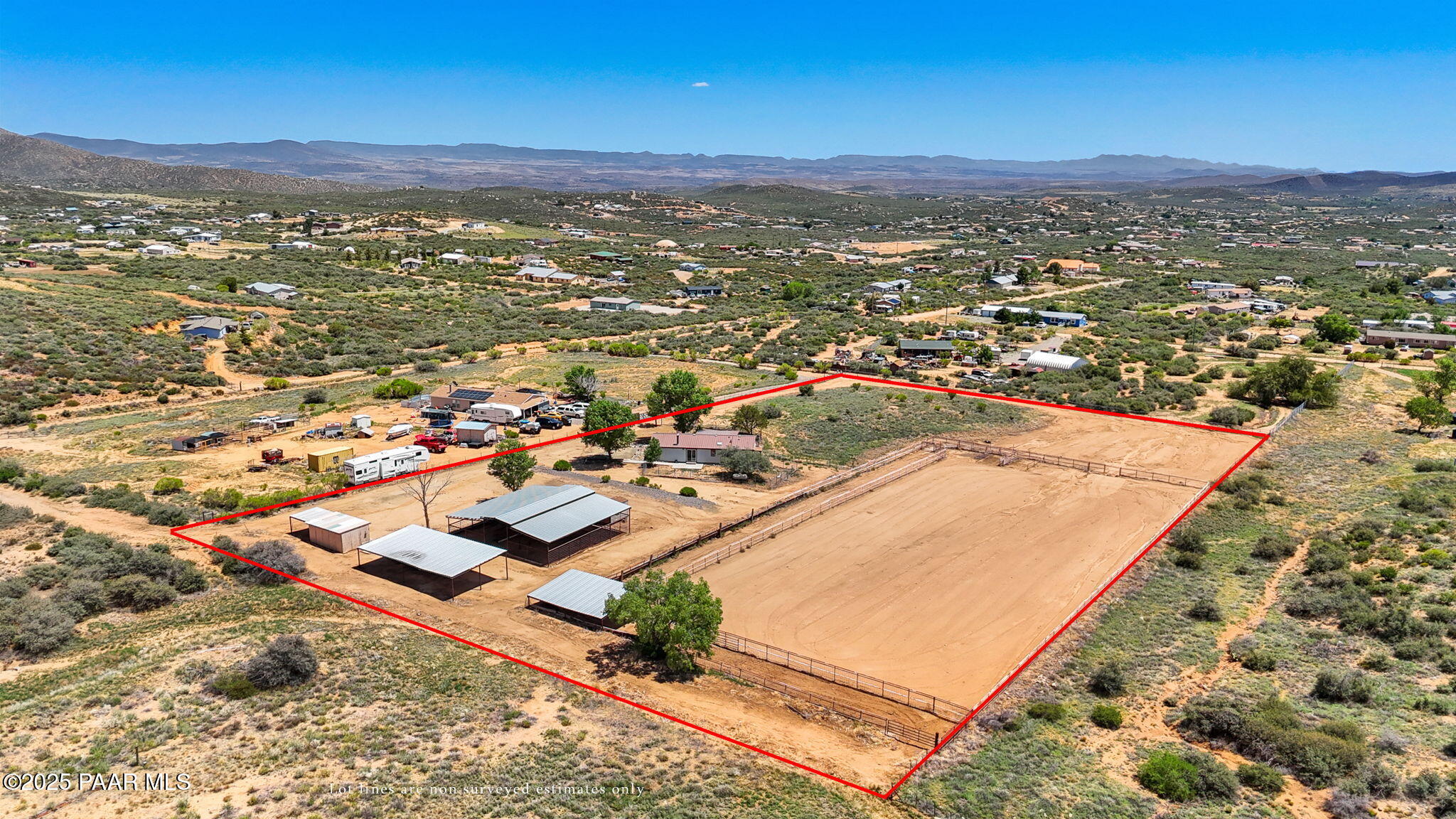17320 East Roper Way Dewey, AZ 86327 - Photo 22 of 24 Aerial with Lot Lines