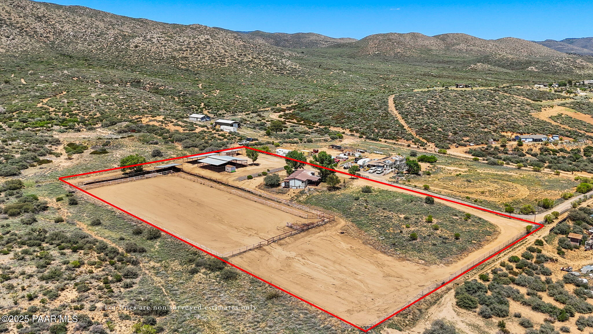 17320 East Roper Way Dewey, AZ 86327 - Photo 23 of 24 Aerial with Lot Lines