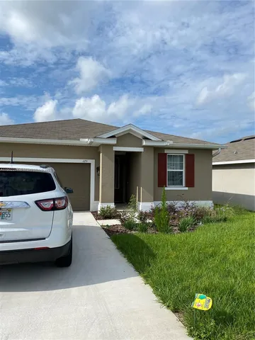 a view of a car parked in front of a house