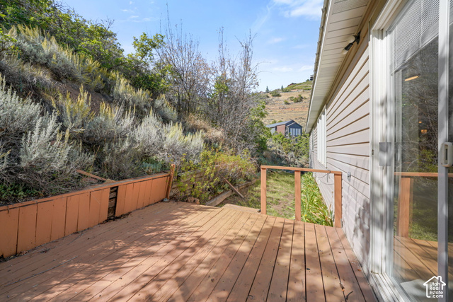 380 Luzern Road Midway, UT 84049 - Photo 19 of 41 Wood-finish deck with a natural wood railing