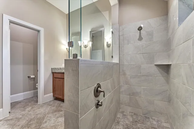 a bathroom with a shower
