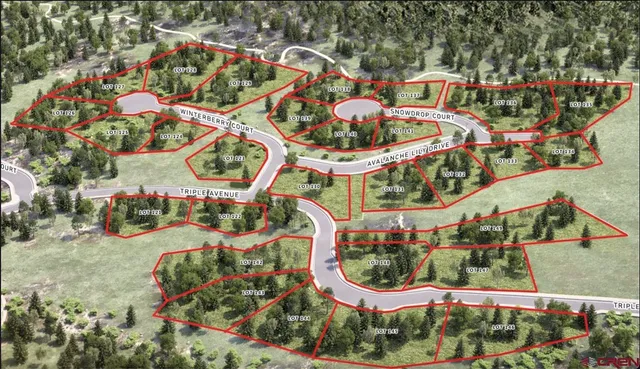 a view of a garden with a large tree