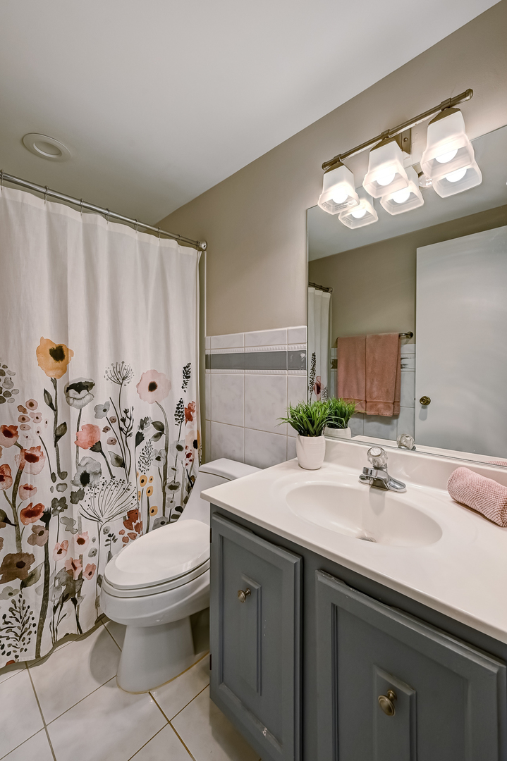 6401 Clarendon Hills Road, Unit 207 Willowbrook, IL 60527 - Photo 9 of 18 a bathroom with a sink a toilet and a mirror