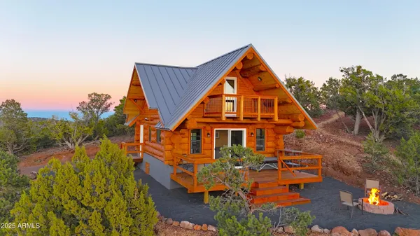 an aerial view of a house