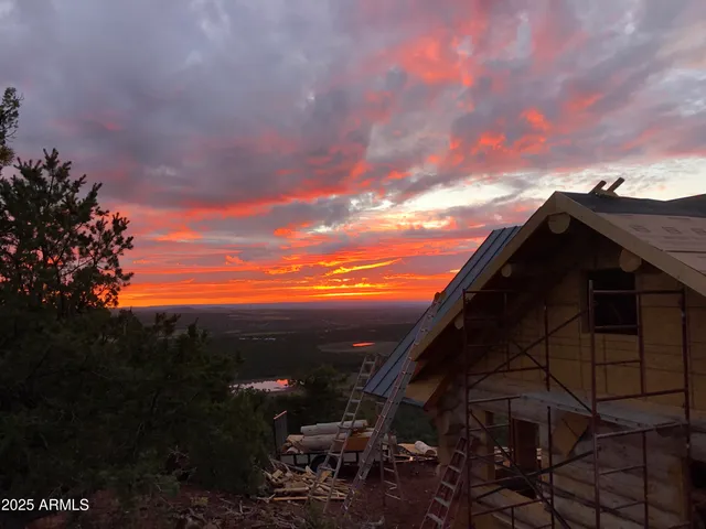 a view of city and mountain