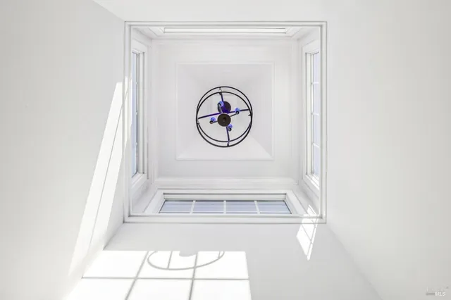 a workspace with furniture and window