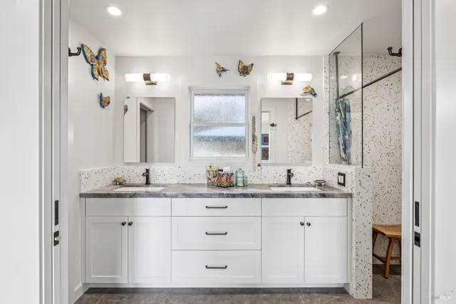 a view of an outdoor space and seating area