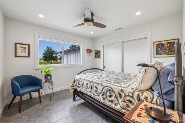 a view of a yard with an outdoor seating