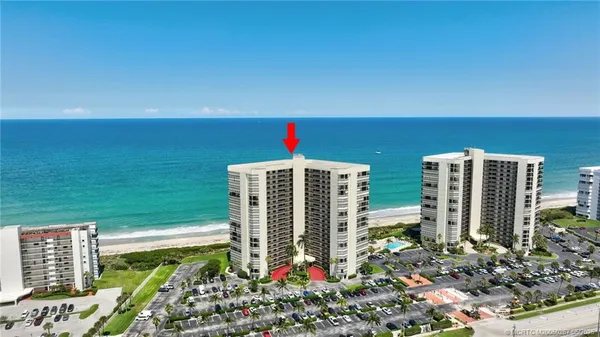 a view of a city and ocean view