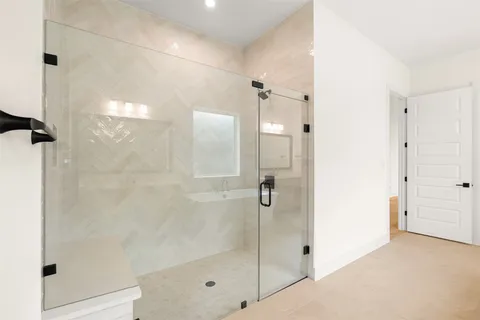 a bathroom with a shower