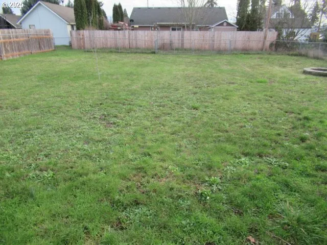 a backyard of a house with lots of green space