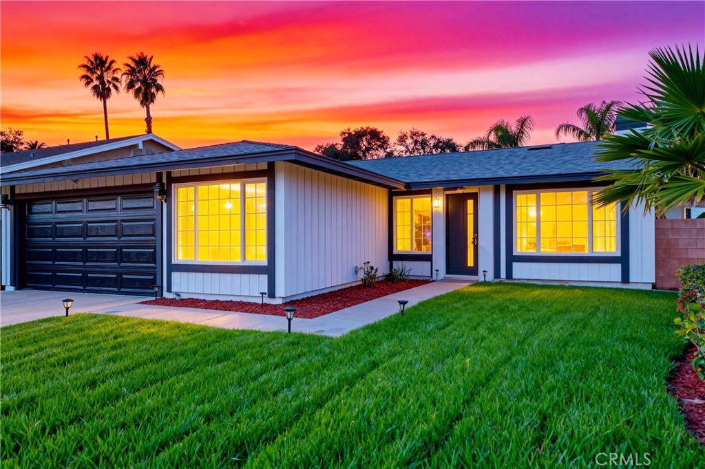 a view of a backyard with a garden and plants