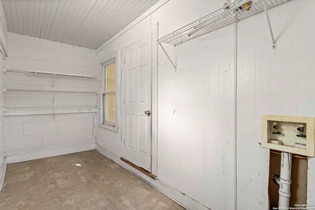 a view of a room with empty racks