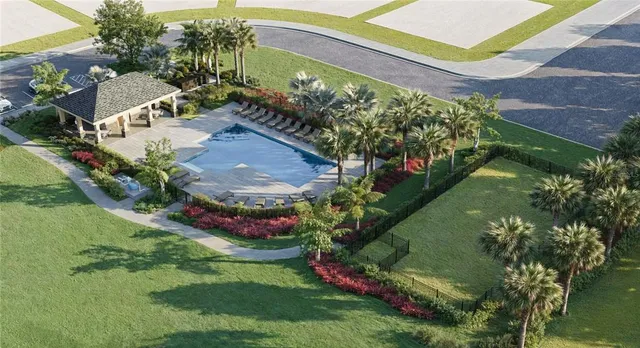 an aerial view of a house