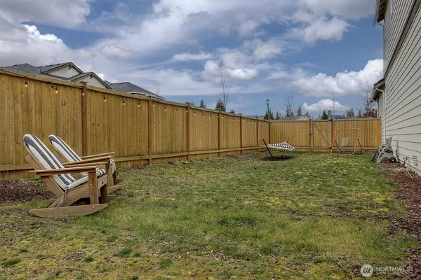 a aerial view of a house with a garden