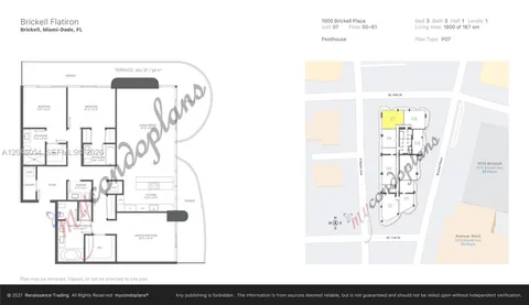 $3,475,000 | 1000 Brickell Plaza, Unit PH5807, Miami, FL 33131
