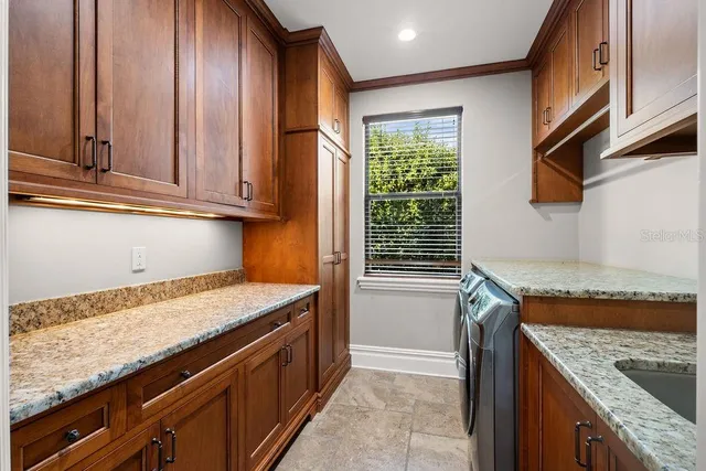 a view of kitchen and utility room