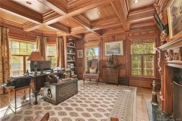 a living room with furniture