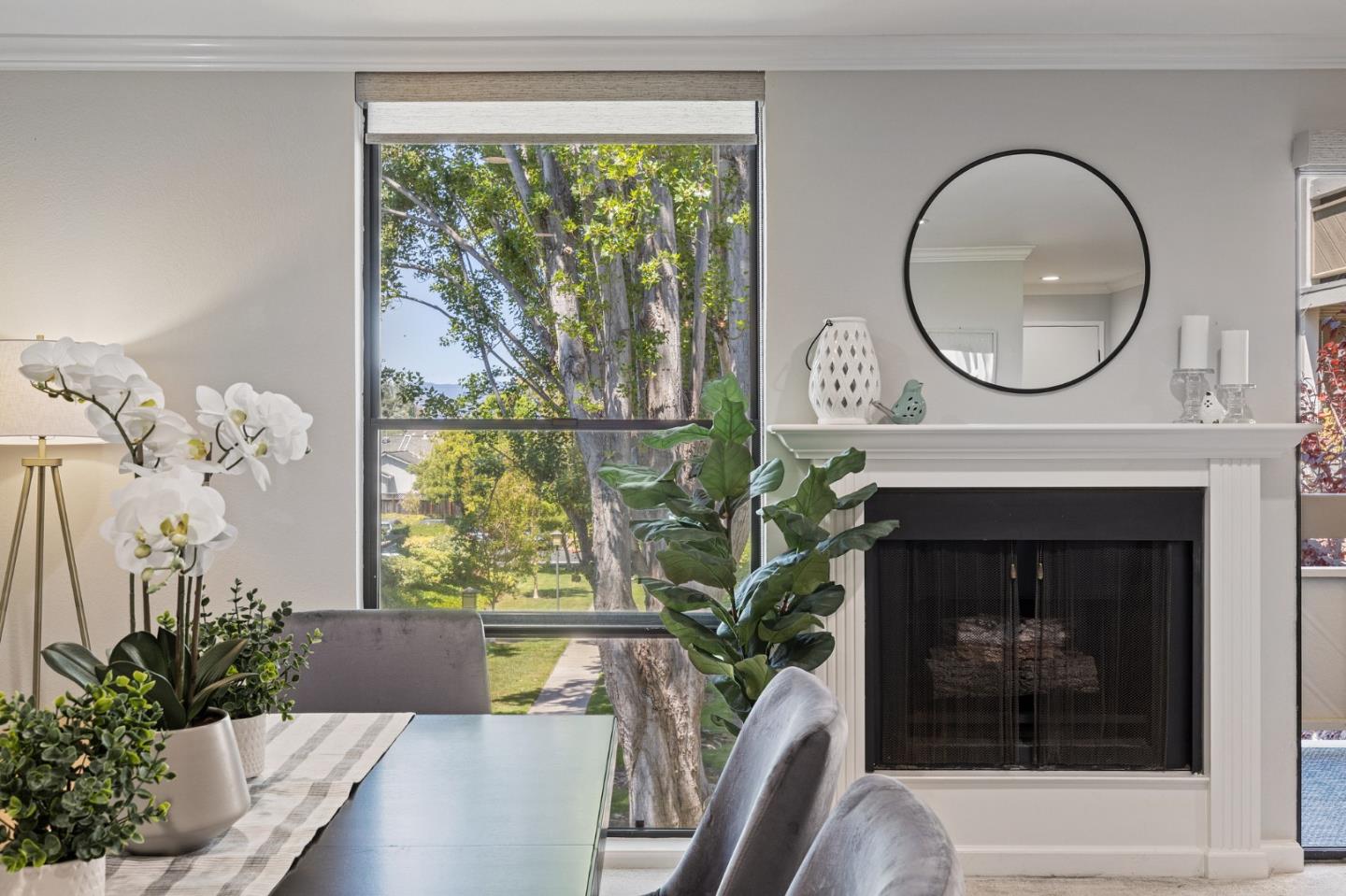 1171 Compass Lane, Unit 216 Foster City, CA 94404 - Photo 13 of 35 a living room with a fireplace and a large window