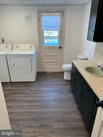 a room with a washer and dryer