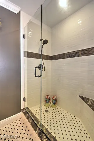 a bathroom with a shower