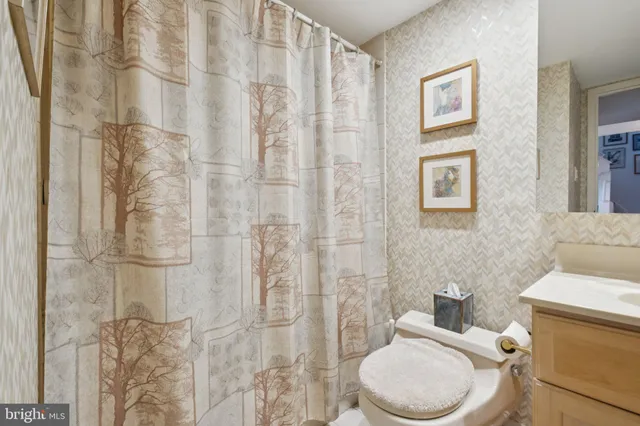 a white toilet sitting next to a shower curtain