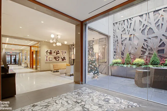 a view of a lobby with furniture