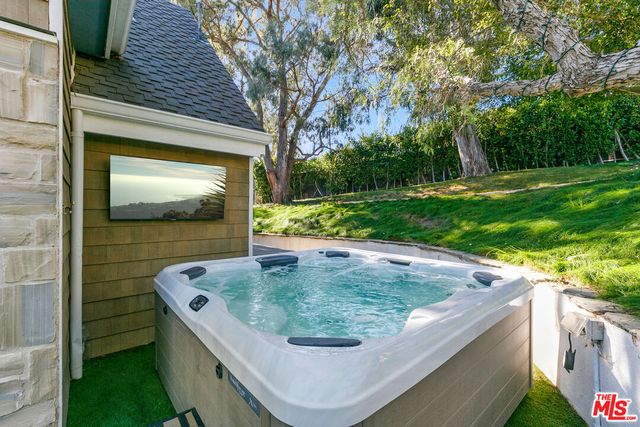 an aerial view of city and lake