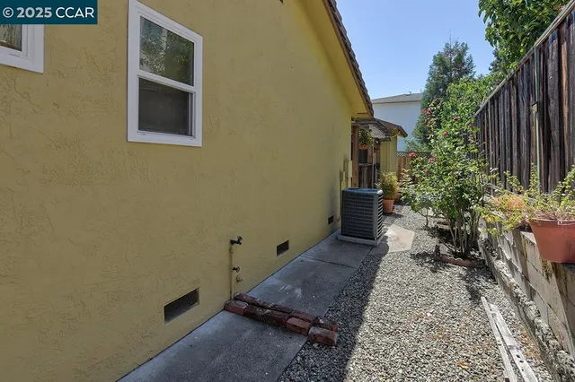 a view of a backyard with tree s