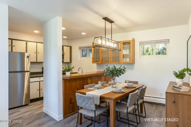 a view of staircase with black and white walls