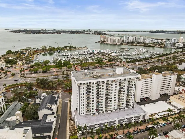 a view of a city with ocean
