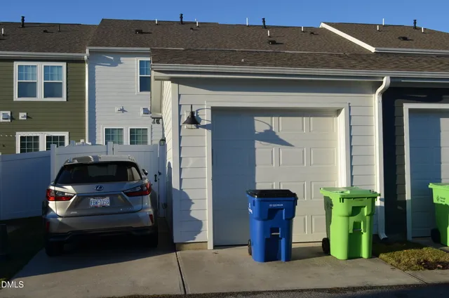 a front view of a house with patio