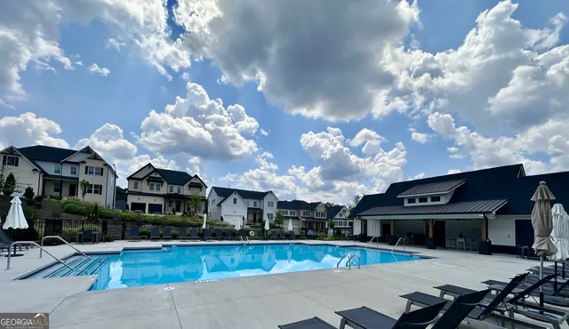 a front view of a house with entertaining space