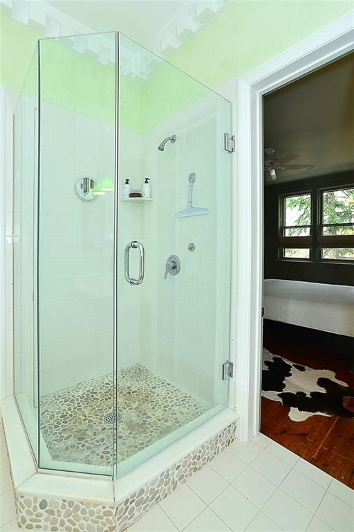 304 Bower Hill Road Pittsburgh, PA 15228 - Photo 16 of 25 Full bath with ceramic tile floor and glass enclosed shower, adjacent to the hall and master bedroom.