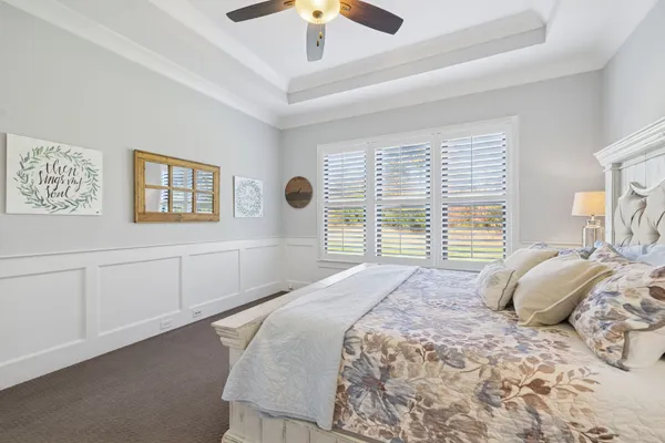 a view of a park with a houses