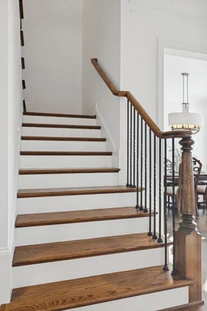 a view of a golf course with a building