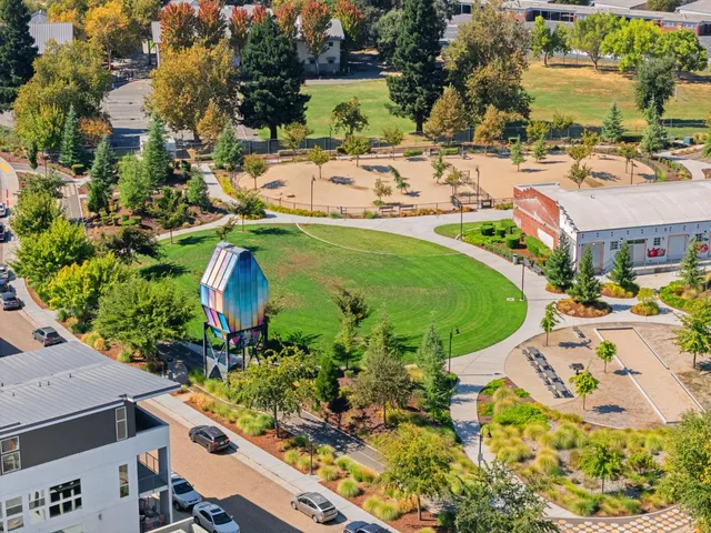 a view of a city with tall buildings