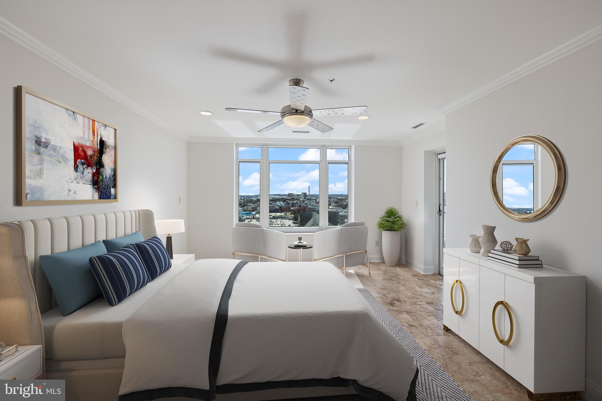 100 Harborview Drive, Unit 910 Baltimore, MD 21230 - Photo 10 of 44 Primary Bedroom - staged