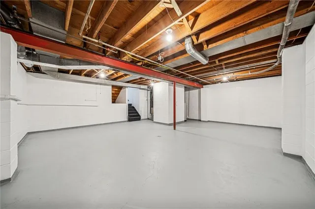 a view of a room with racks