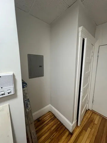 a view of a hallway to a house