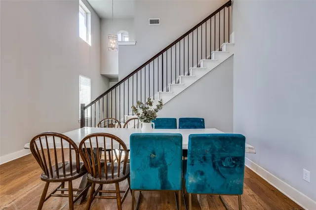 a view of entryway with wooden floor