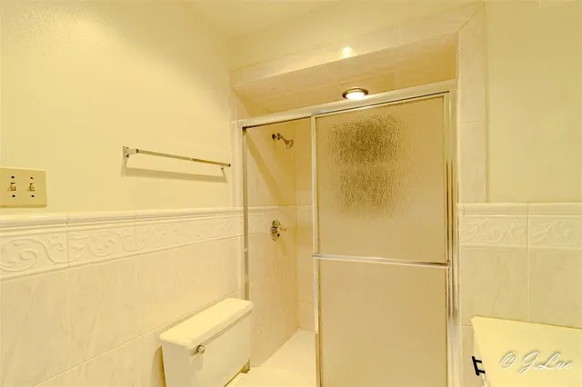 a bathroom with a shower