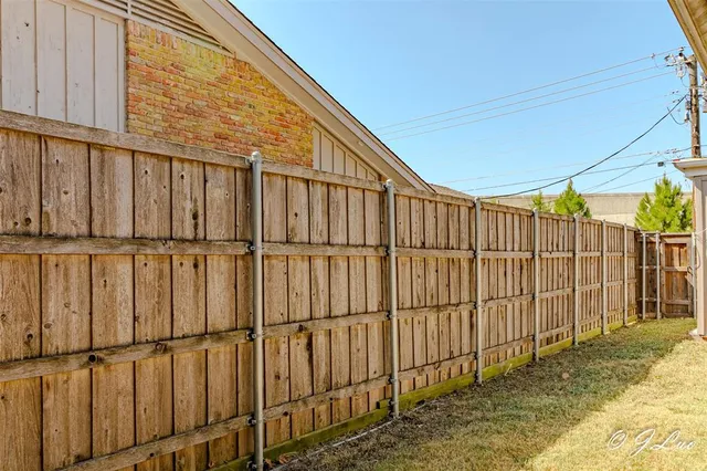 a view of wooden fence
