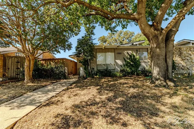 a view of a house with a tree in the yard