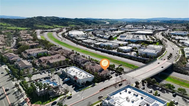 an aerial view of a city